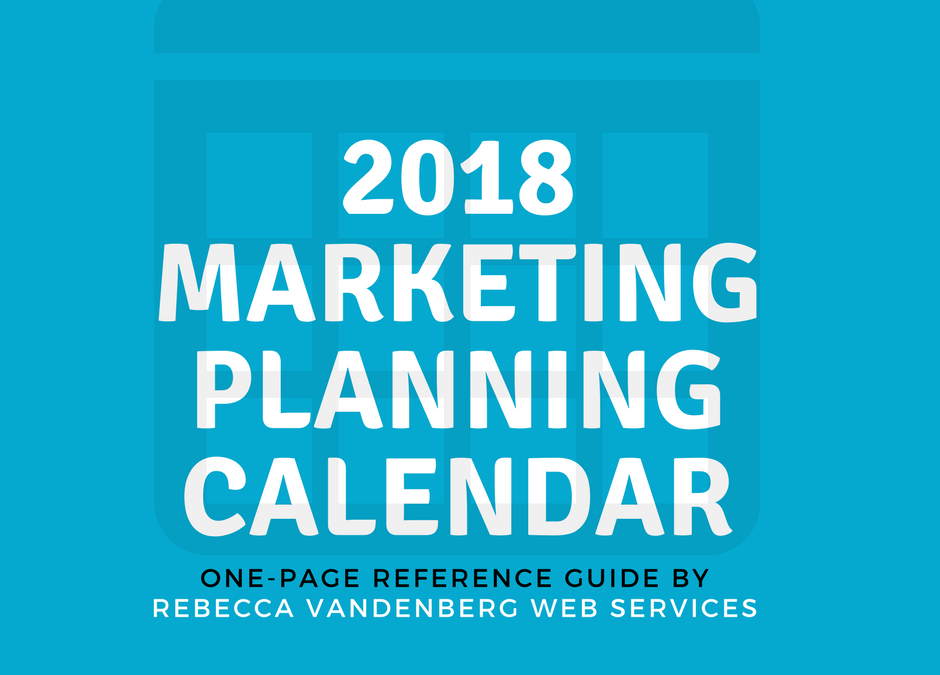 2018 Marketing Planning Calendar