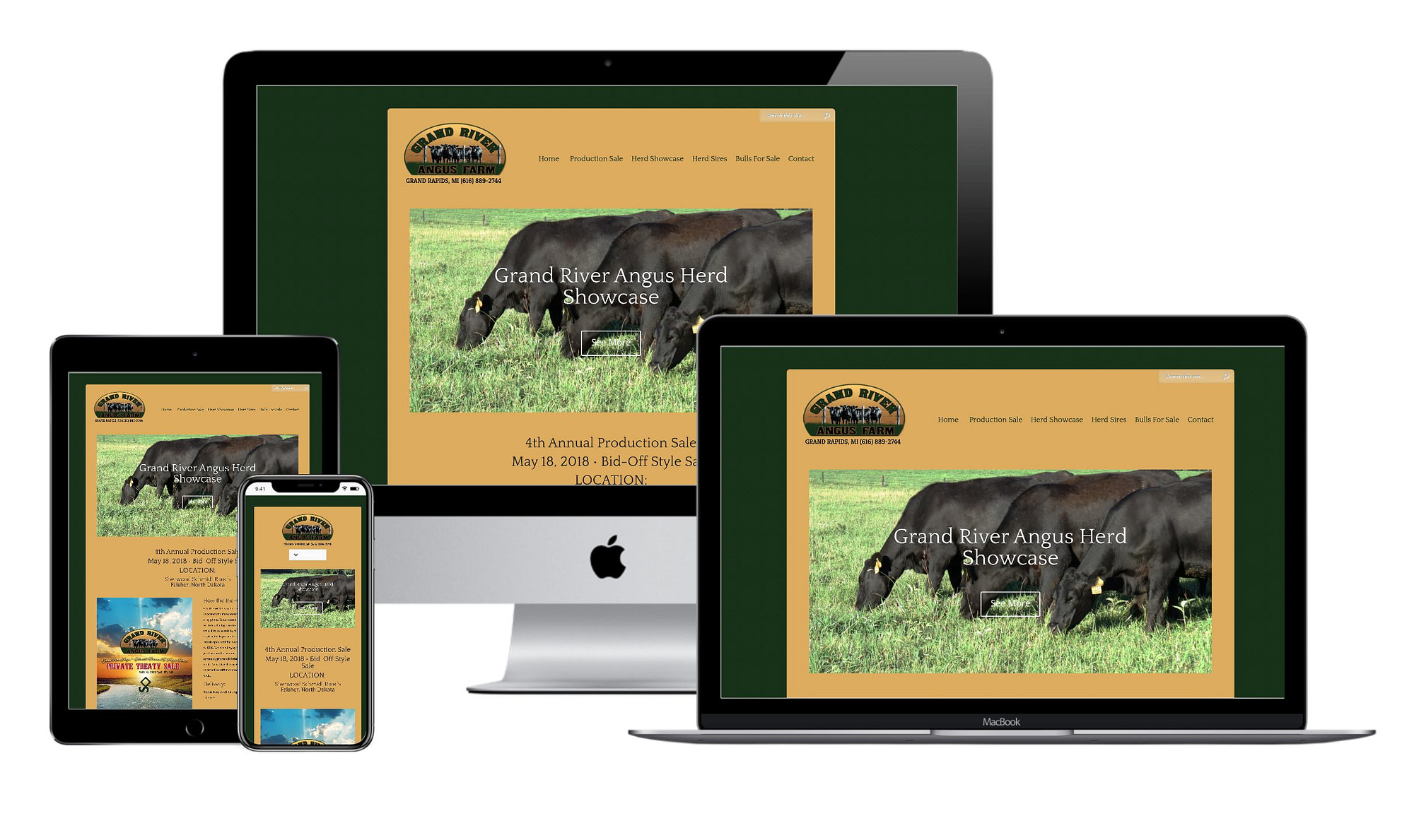 Grand River Angus Farm Website Design by VanDenBerg Web + Creative