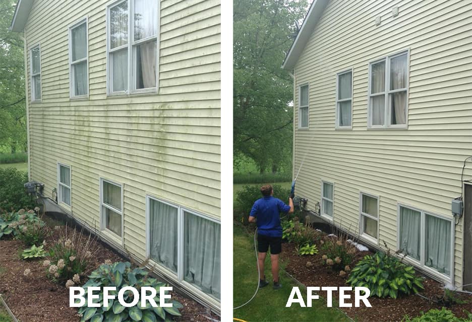 powerwashing siding before and after