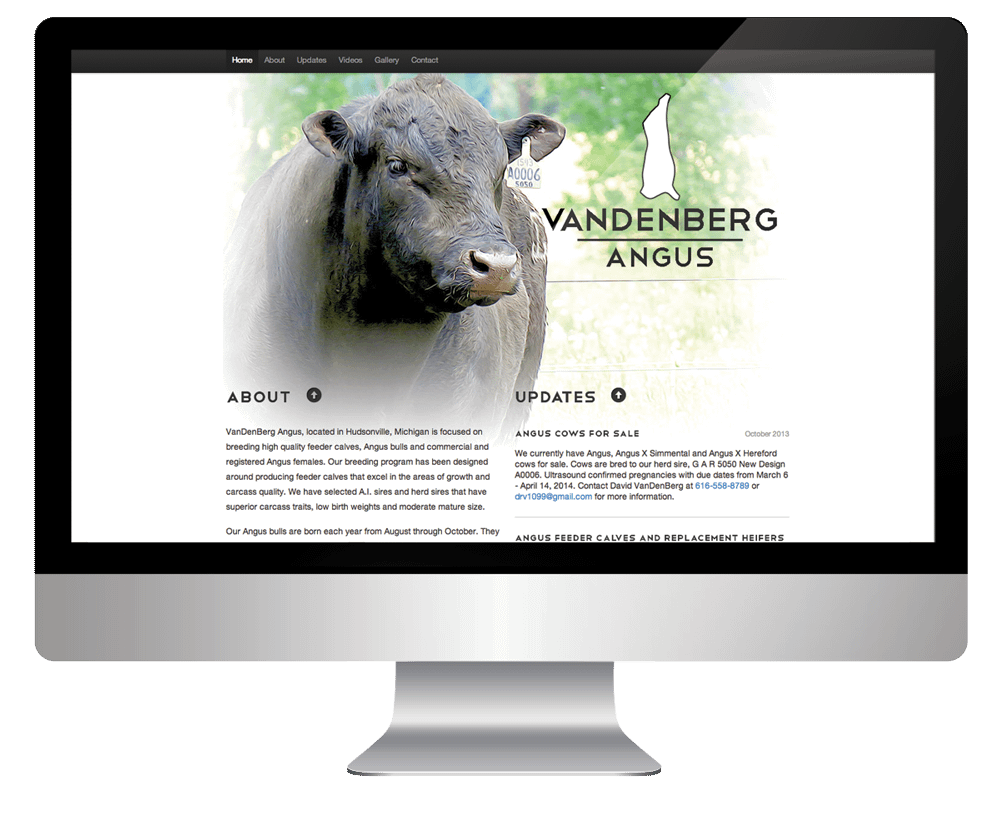 Previous Layouts of VanDenBerg Angus Website