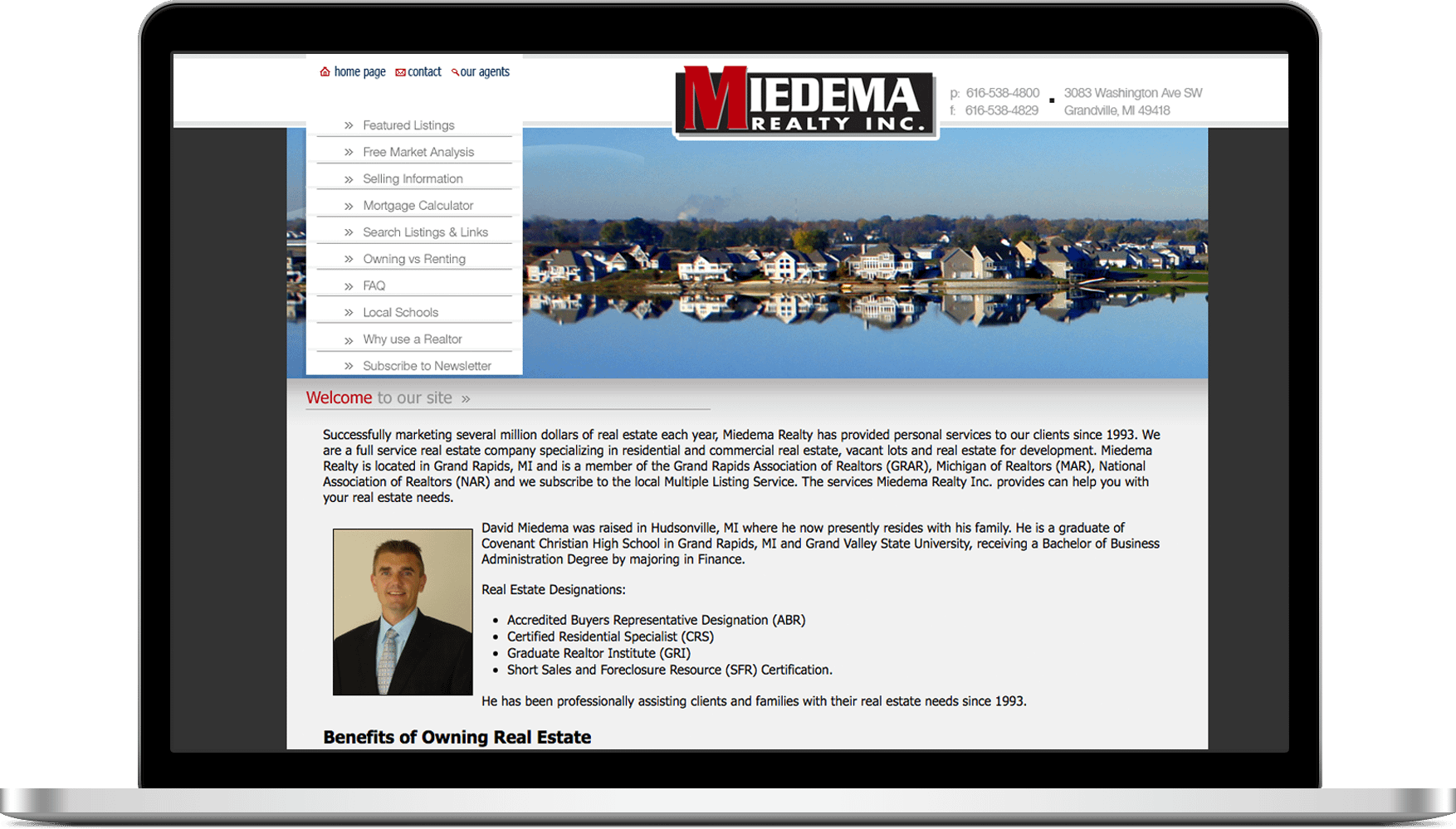 Miedema Realty Website Before
