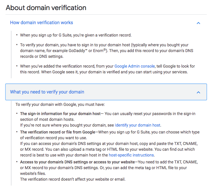 g-suite domain verification