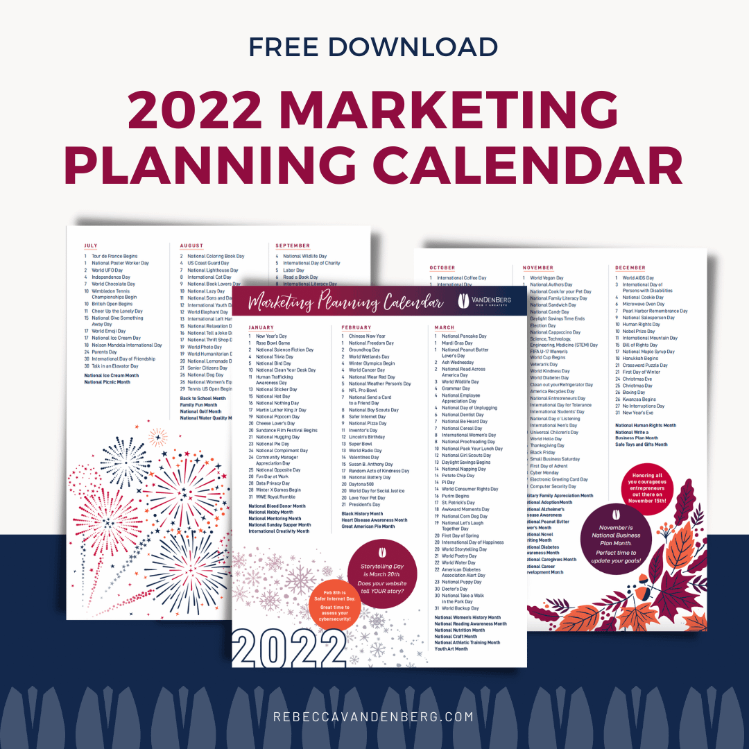 2022 Marketing Planning Calendar