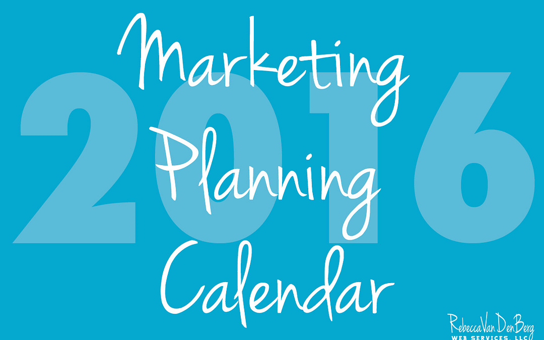 2016 Marketing Planning Calendar