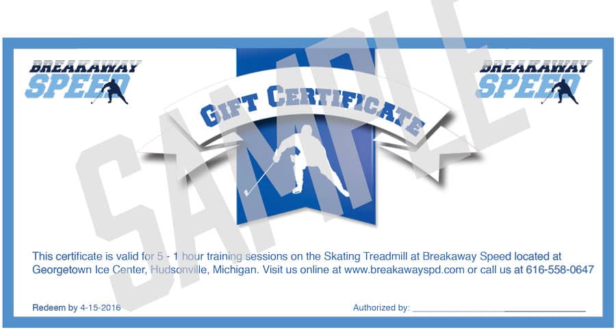breakaway speed gift certificates