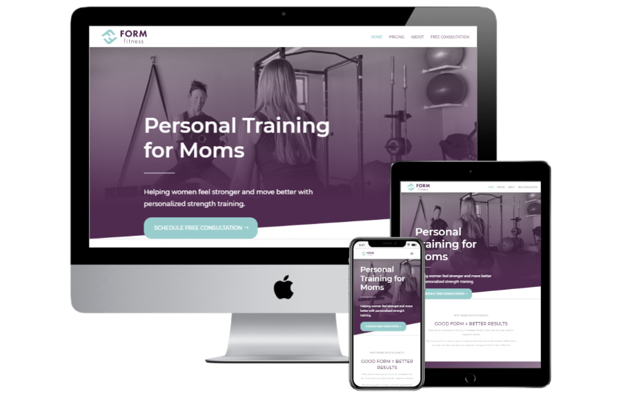 Form Fitness Studio Website Mockup